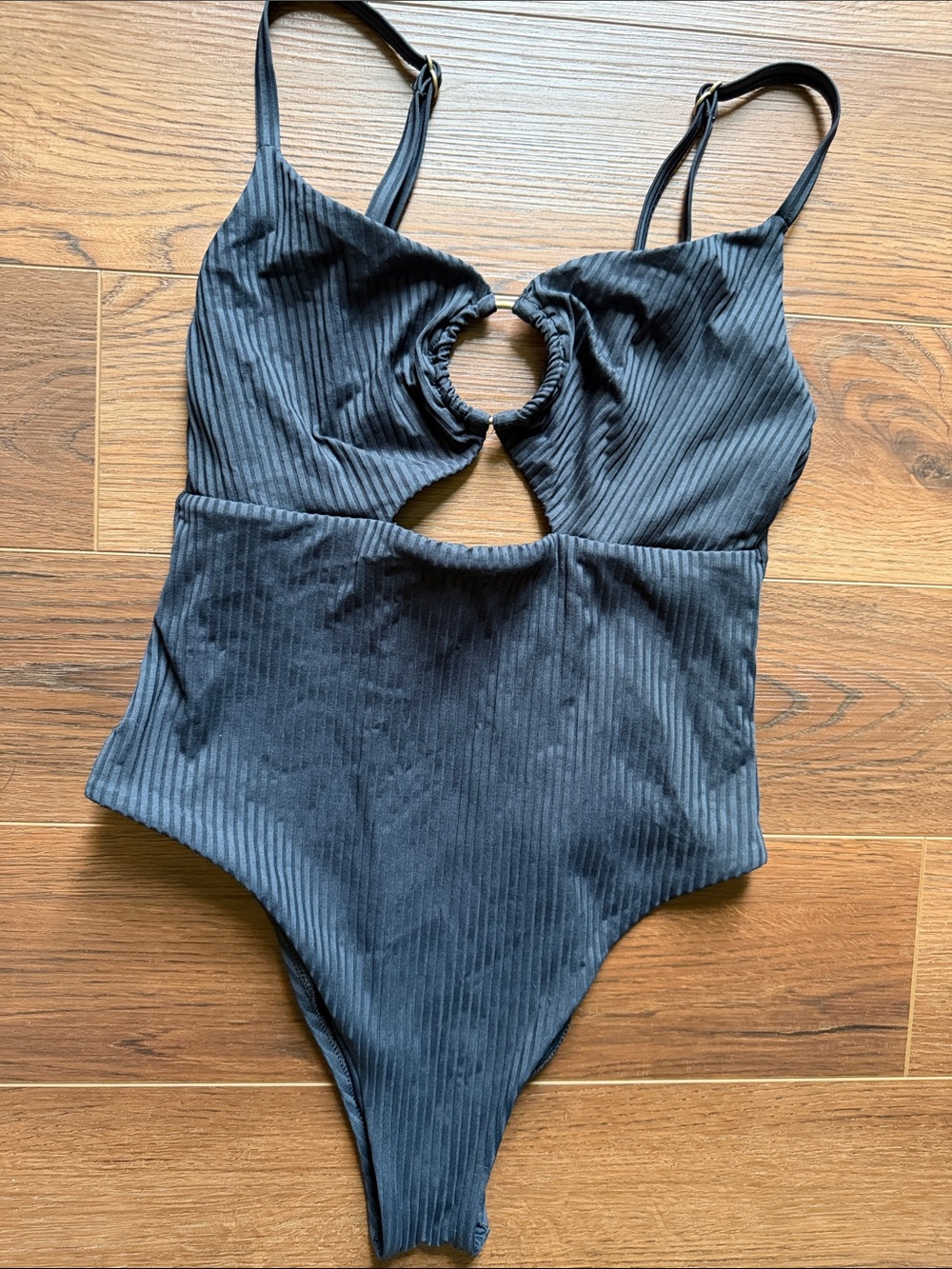 Vitamin A Black Eco Rib One-Piece Swimsuit M